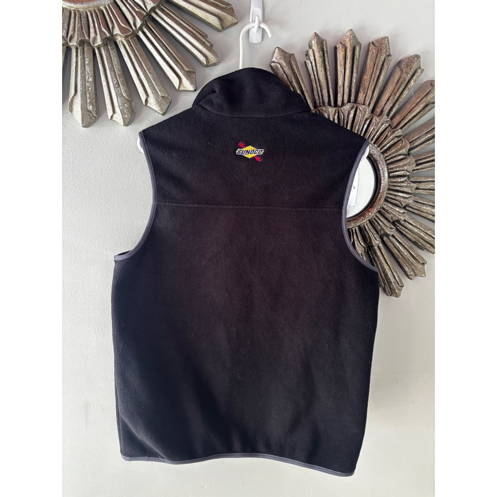 Patagonia Synchilla Fleece Vest Mens Medium Black Sunoco Logo Full Zip - Picture 4 of 7